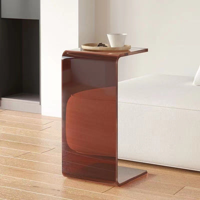 Table d'appoint rectangulaire minimaliste moderne en acrylique 1 niveau pour salon 
