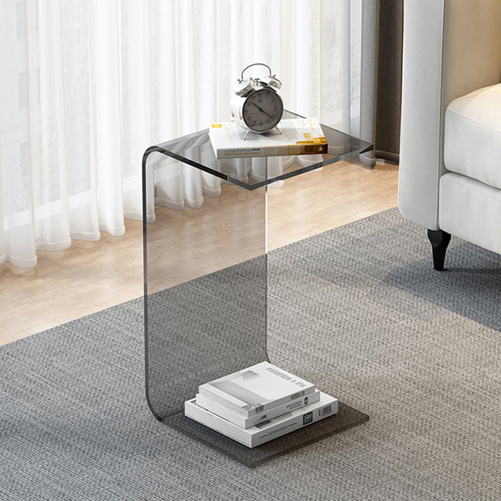 Moderner minimalistischer rechteckiger Acryl-Beistelltisch 1-stufig für das Wohnzimmer 