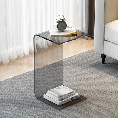 Table d'appoint rectangulaire minimaliste moderne en acrylique 1 niveau pour salon 