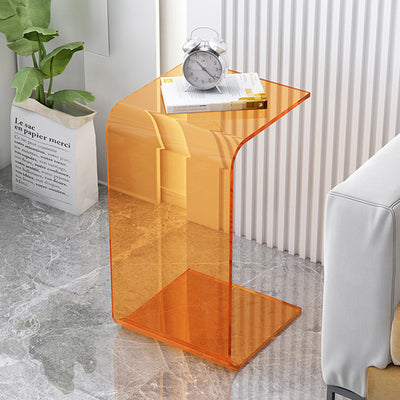 Table d'appoint rectangulaire minimaliste moderne en acrylique 1 niveau pour salon 