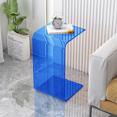Table d'appoint rectangulaire minimaliste moderne en acrylique 1 niveau pour salon 