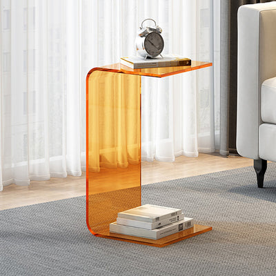 Table d'appoint rectangulaire minimaliste moderne en acrylique 1 niveau pour salon 