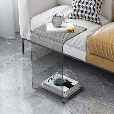 Table d'appoint rectangulaire minimaliste moderne en acrylique 1 niveau pour salon 
