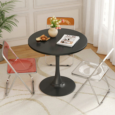 Table d'appoint ronde en fer et bois nordique contemporain à 1 niveau pour salon 