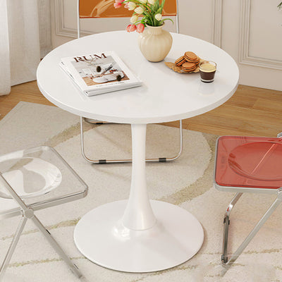 Table d'appoint ronde en fer et bois nordique contemporain à 1 niveau pour salon 