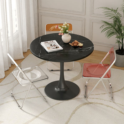 Table d'appoint ronde en fer et bois nordique contemporain à 1 niveau pour salon 