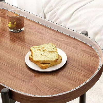 Table d'appoint rectangulaire en fer et bois nordique contemporain à 2 niveaux pour salon 