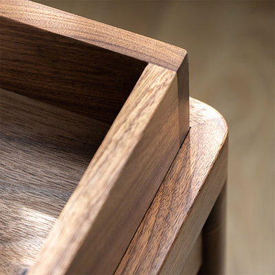 Table d'appoint rectangulaire japonaise traditionnelle en bois à 2 niveaux pour salon 