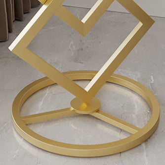 Modern Transitional Round Iron Rock Slab End Table 1-Tier For Living Room