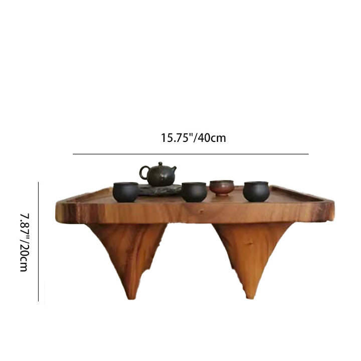 Mesa de centro japonesa tradicional redonda/cuadrada de nogal de 1 nivel para sala de estar 