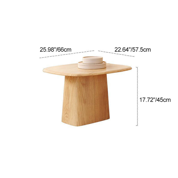 Traditional Japanese Rectangular Ash Coffee Table 1-Tier For Living Room