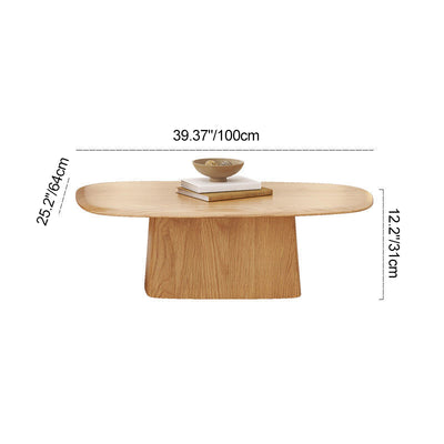 Traditional Japanese Rectangular Wood Coffee Table 1-Tier For Living Room