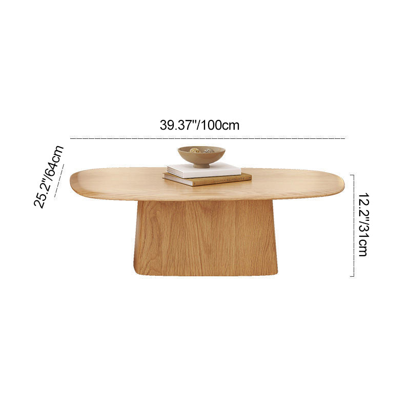 Traditional Japanese Rectangular Wood Coffee Table 1-Tier For Living Room