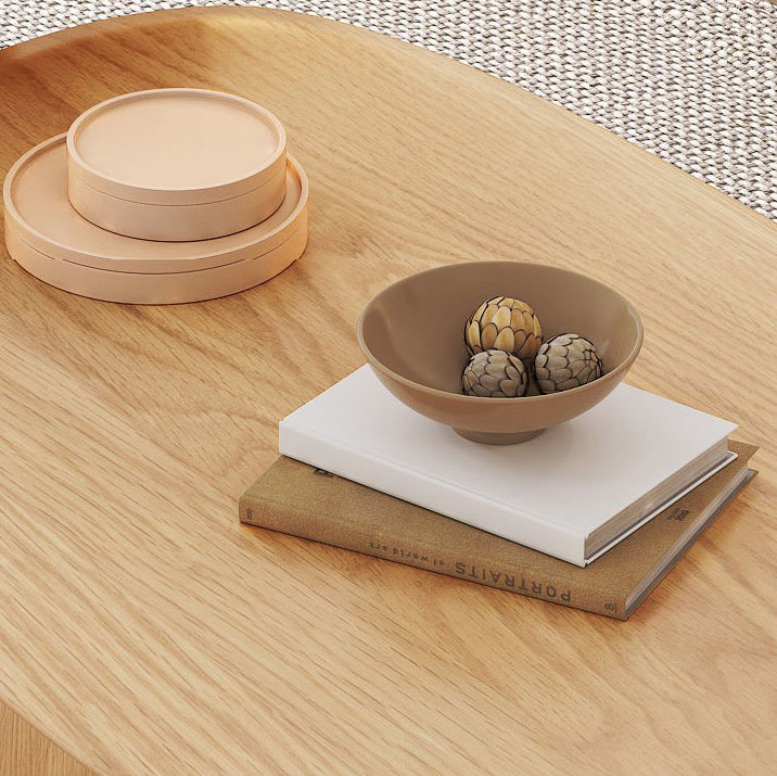Traditional Japanese Rectangular Ash Coffee Table 1-Tier For Living Room