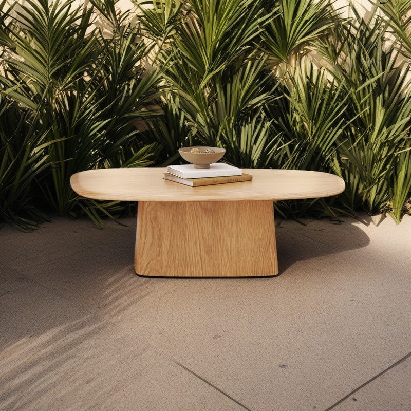 Traditional Japanese Rectangular Ash Coffee Table 1-Tier For Living Room
