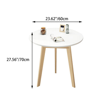 Table basse ronde en bois minimaliste moderne 1 niveau pour salon 