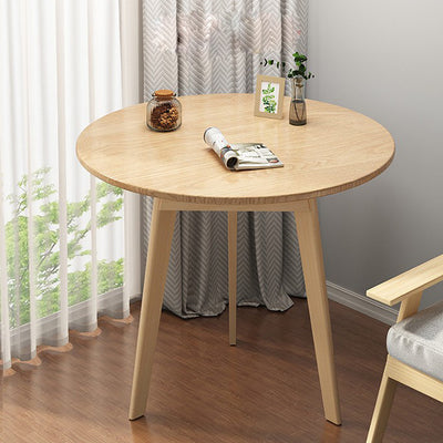 Table basse ronde en bois minimaliste moderne 1 niveau pour salon 