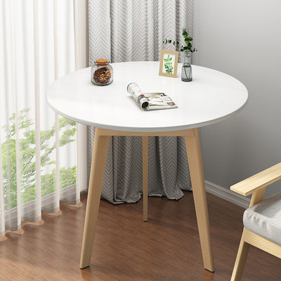Table basse ronde en bois minimaliste moderne 1 niveau pour salon 