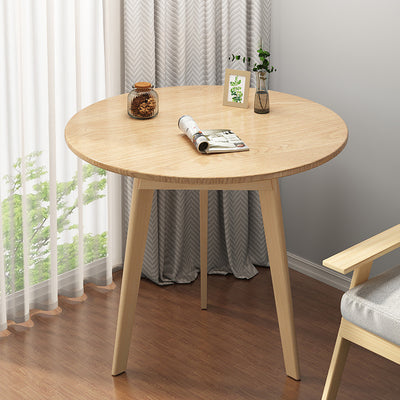 Table basse ronde en bois minimaliste moderne 1 niveau pour salon 