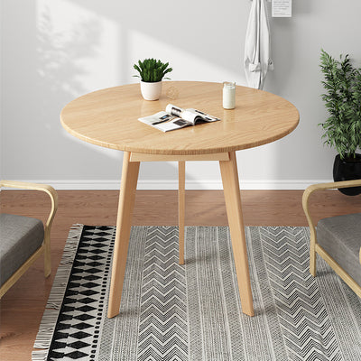 Table basse ronde en bois minimaliste moderne 1 niveau pour salon 