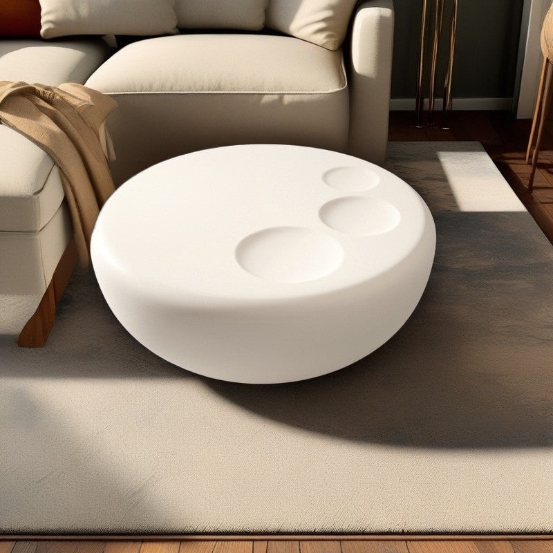 Mesa Redonda Creativa Contemporánea de Madera Plástica de 1 Nivel para Sala de Estar 