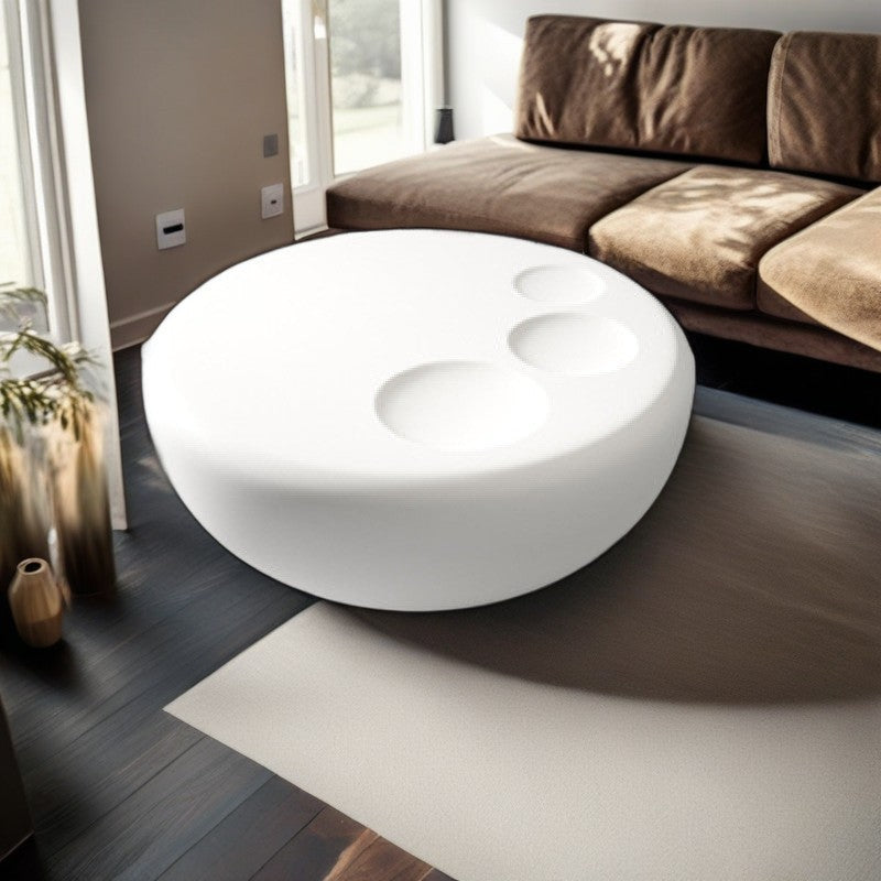 Mesa Redonda Creativa Contemporánea de Madera Plástica de 1 Nivel para Sala de Estar 