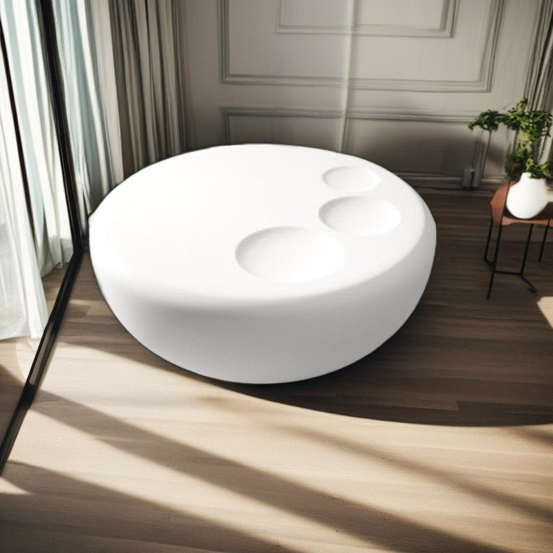 Mesa Redonda Creativa Contemporánea de Madera Plástica de 1 Nivel para Sala de Estar 