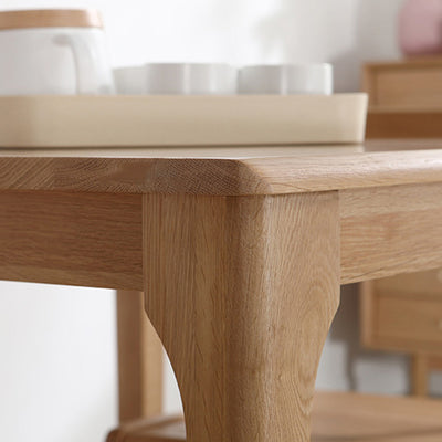 Traditional Japanese Square Wood Coffee Table 1-Tier For Dining Room