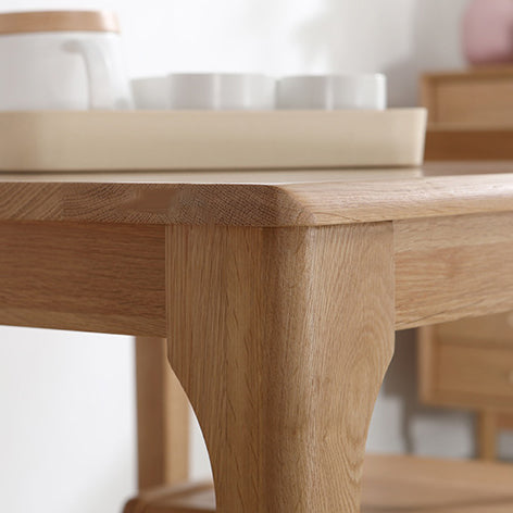 Traditional Japanese Square Wood Coffee Table 1-Tier For Dining Room