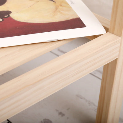 Table d'extrémité carrée minimaliste moderne en bois et verre à 2 niveaux pour salon 