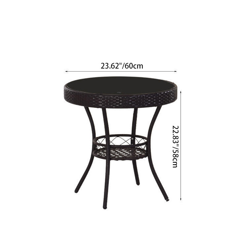 Mesa de café redonda de vidrio plástico minimalista moderna de 1 nivel para sala de estar 