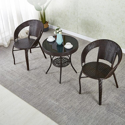 Mesa de café redonda de vidrio plástico minimalista moderna de 1 nivel para sala de estar 