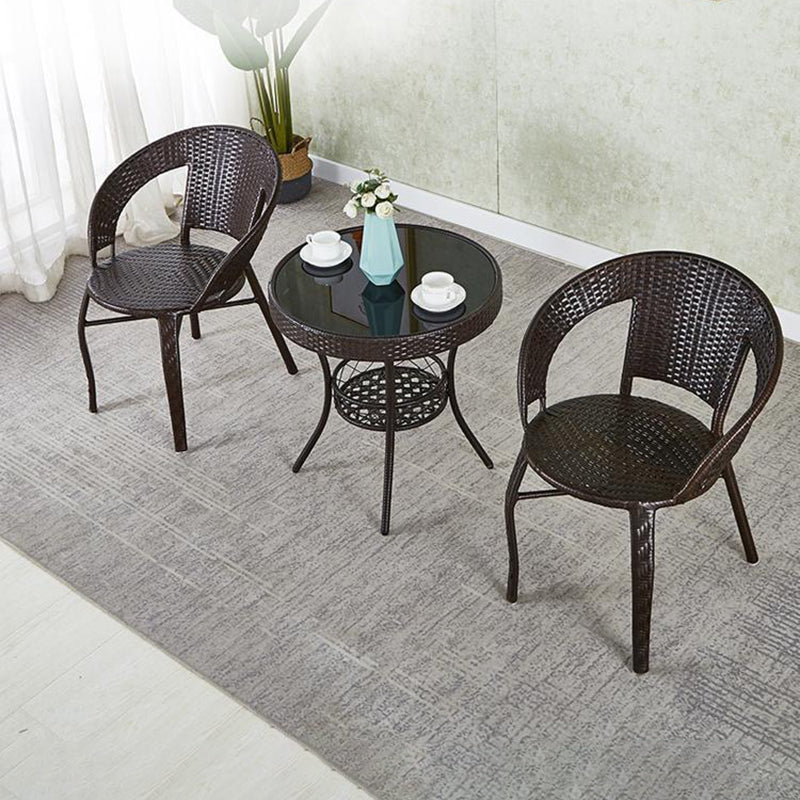 Mesa de café redonda de vidrio plástico minimalista moderna de 1 nivel para sala de estar 