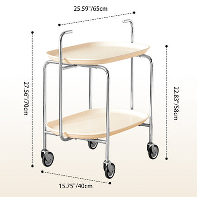 Table d'appoint ovale en acier et plastique nordique contemporain à 2 niveaux pour salon 
