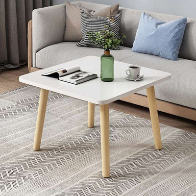 Moderner minimalistischer quadratischer Tischplatte aus Spanplatte Holz Beistelltisch 1/2-Etagen für Wohnzimmer 