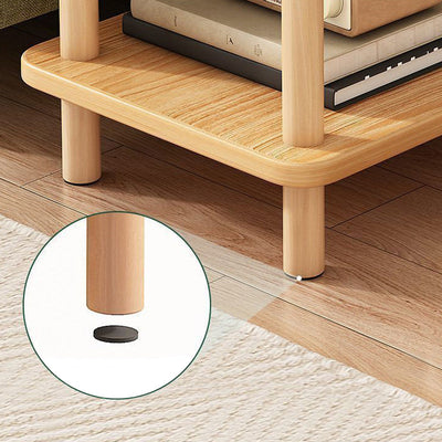 Moderner minimalistischer quadratischer Tischplatte aus Spanplatte Holz Beistelltisch 1/2-Etagen für Wohnzimmer 