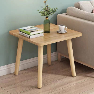 Moderner minimalistischer quadratischer Tischplatte aus Spanplatte Holz Beistelltisch 1/2-Etagen für Wohnzimmer 