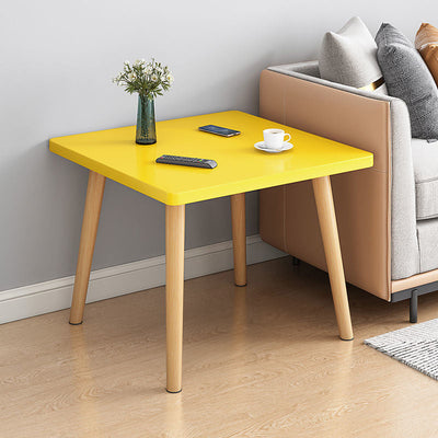 Moderner minimalistischer quadratischer Tischplatte aus Spanplatte Holz Beistelltisch 1/2-Etagen für Wohnzimmer 