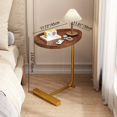 Table d'appoint rectangulaire minimaliste moderne en panneau de densité avec fer, 1 niveau, mobile pour salon 