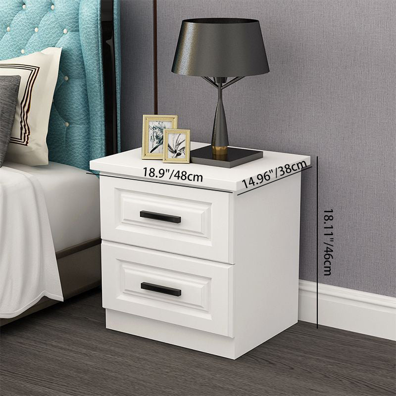 Table de nuit rectangulaire à 2 tiroirs Modern Simplicity pour chambre 