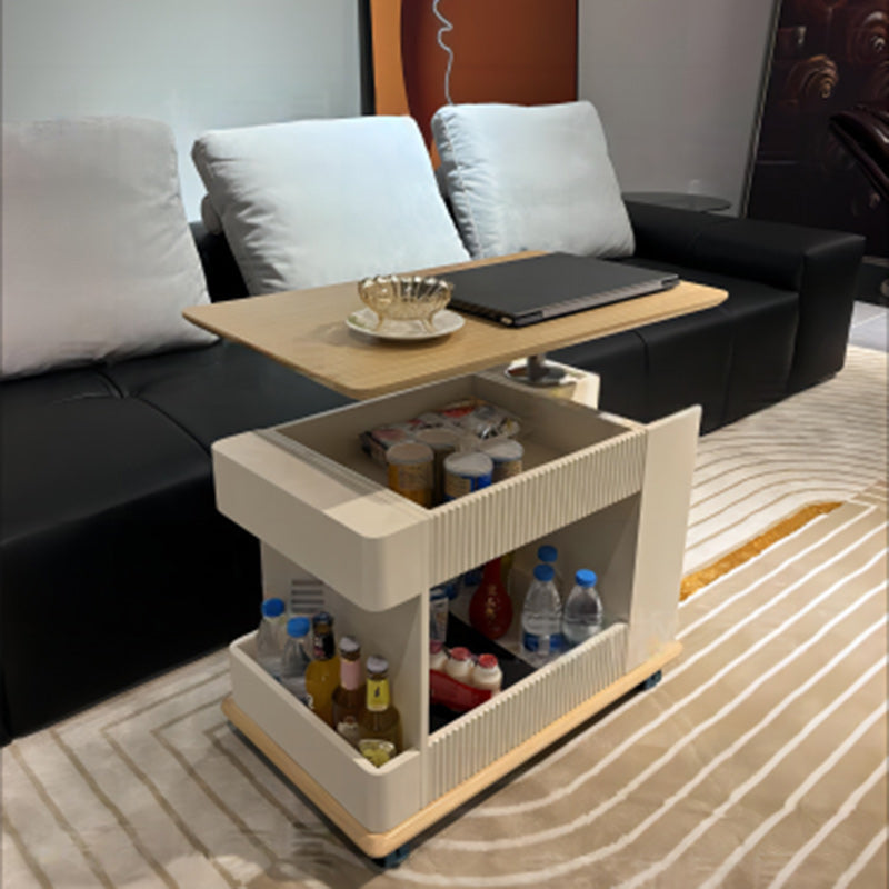 Moderner minimalistischer rechteckiger Couchtisch aus Sperrholz mit abnehmbarer 2-Fach-Aufbewahrung für das Wohnzimmer 