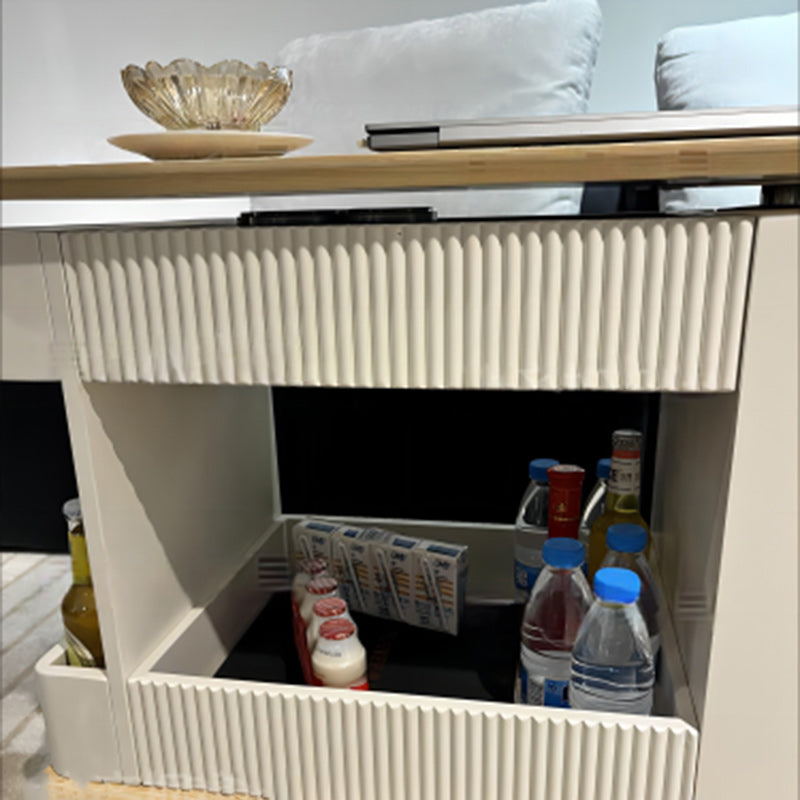 Moderner minimalistischer rechteckiger Couchtisch aus Sperrholz mit abnehmbarer 2-Fach-Aufbewahrung für das Wohnzimmer 