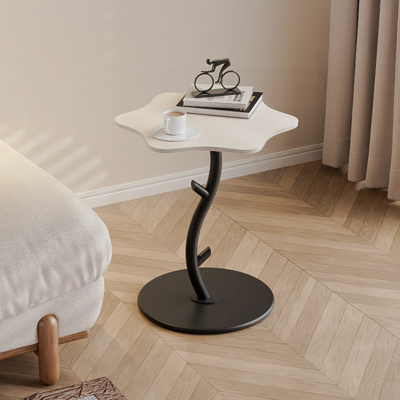 Mesa de café de vidrio templado con losa de roca creativa contemporánea de 1 nivel para sala de estar 