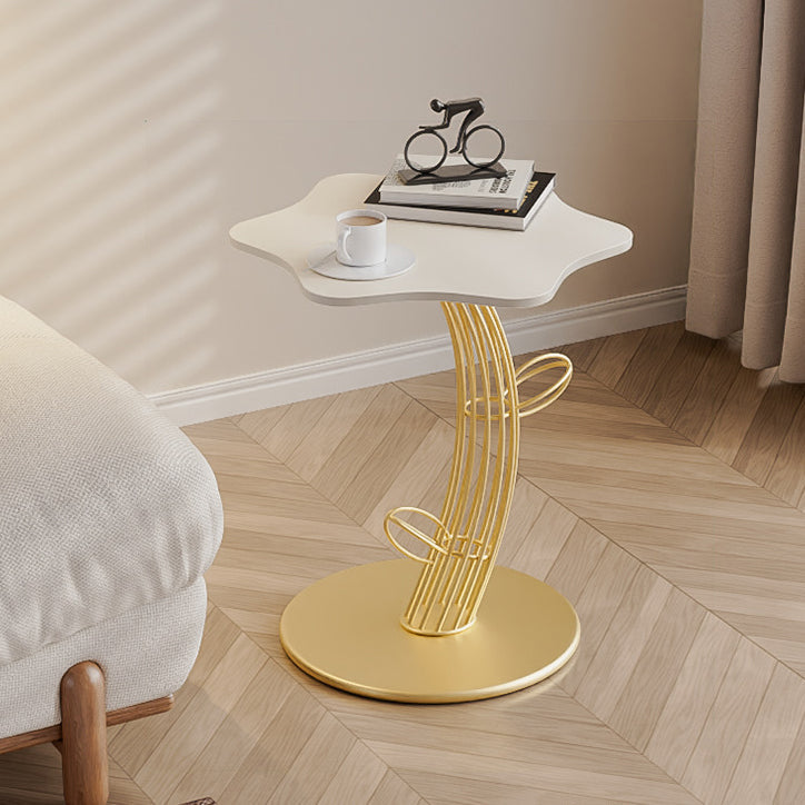 Mesa de café de vidrio templado con losa de roca creativa contemporánea de 1 nivel para sala de estar 