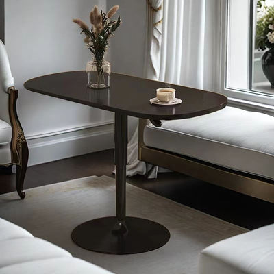 Table d'extrémité en acier inoxydable avec dalle de pierre carrée minimaliste moderne, hauteur réglable, 1 niveau pour le salon 