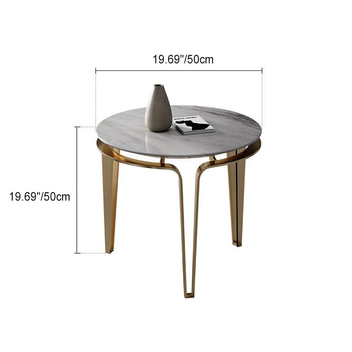 Zeitgenössischer Luxus-Runder Marmortisch mit Edelstahl für das Wohnzimmer 