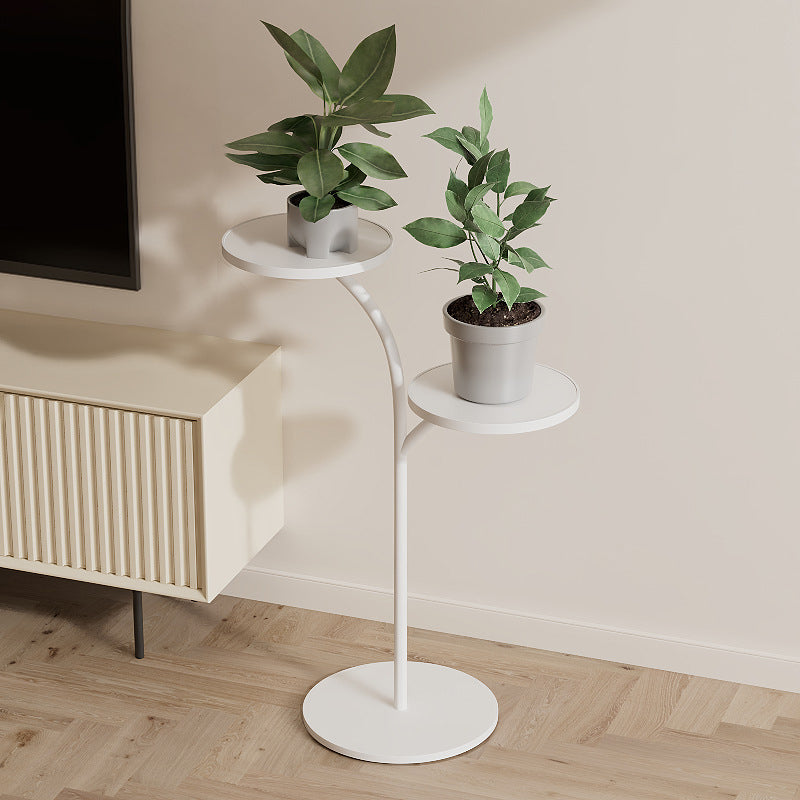 Zeitgenössischer kreativer runder PP-Top-Rock-Slab-Eisentisch 2-stufig für Wohnzimmer 