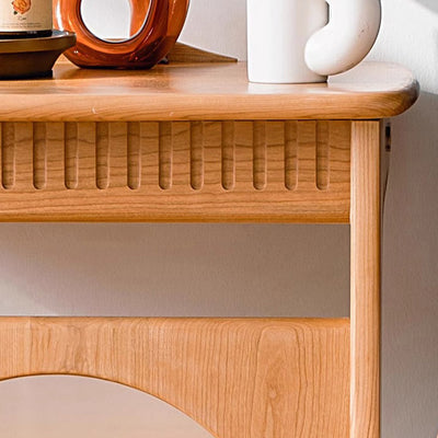 Contemporary Nordic Movable Square Wood End Table 1-Tier For Living Room