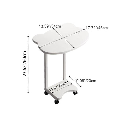 Table d'appoint moderne minimaliste amovible en forme d'ours en panneau de densité et acier au carbone à 2 niveaux pour salon 