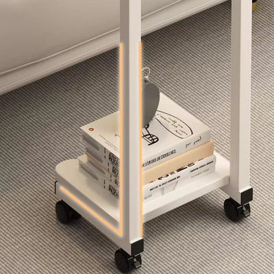 Table d'appoint moderne minimaliste amovible en forme d'ours en panneau de densité et acier au carbone à 2 niveaux pour salon 